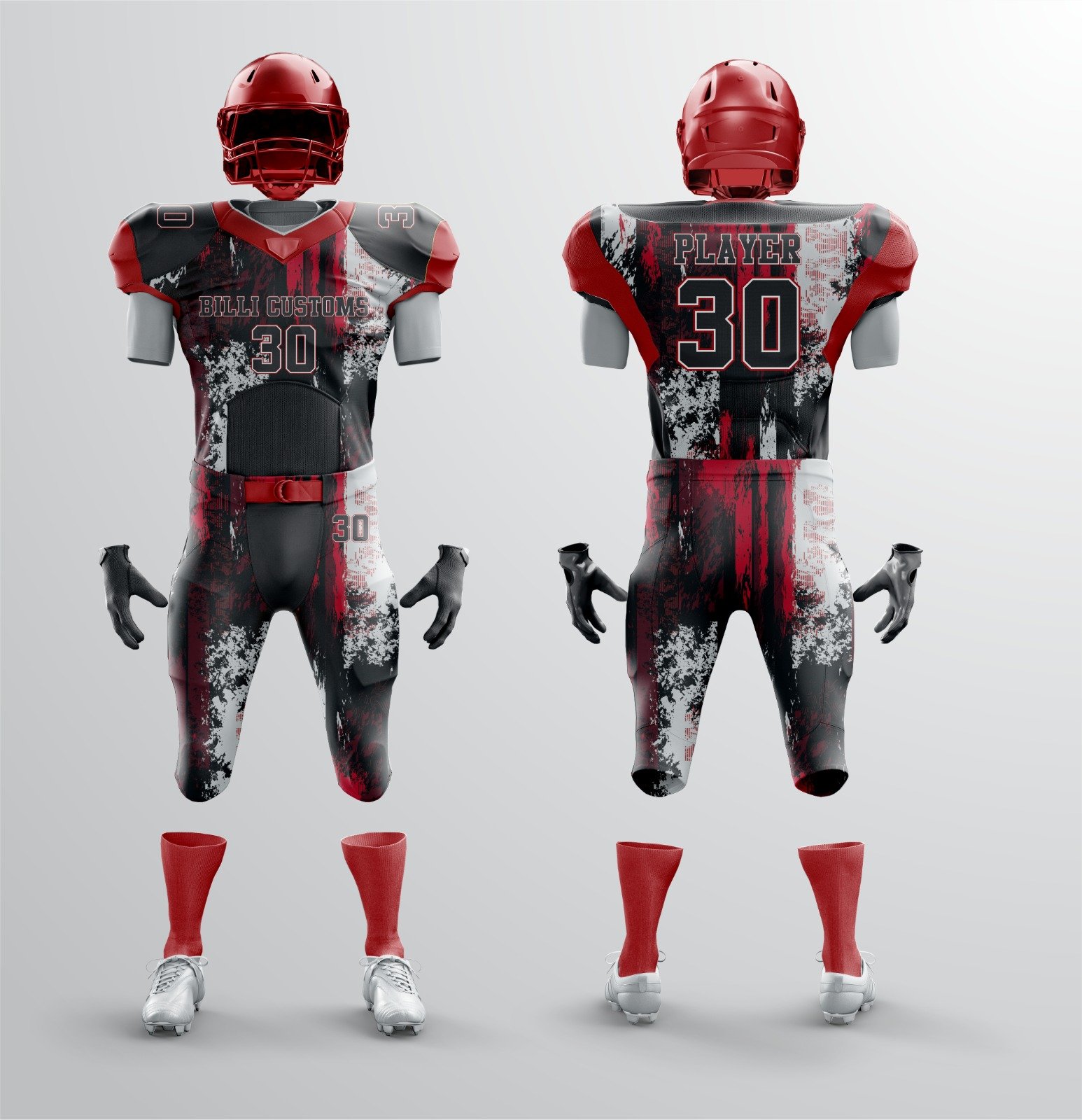 Pro-Style American Football Package – Helmet, Tackle Jersey, and Game Socks