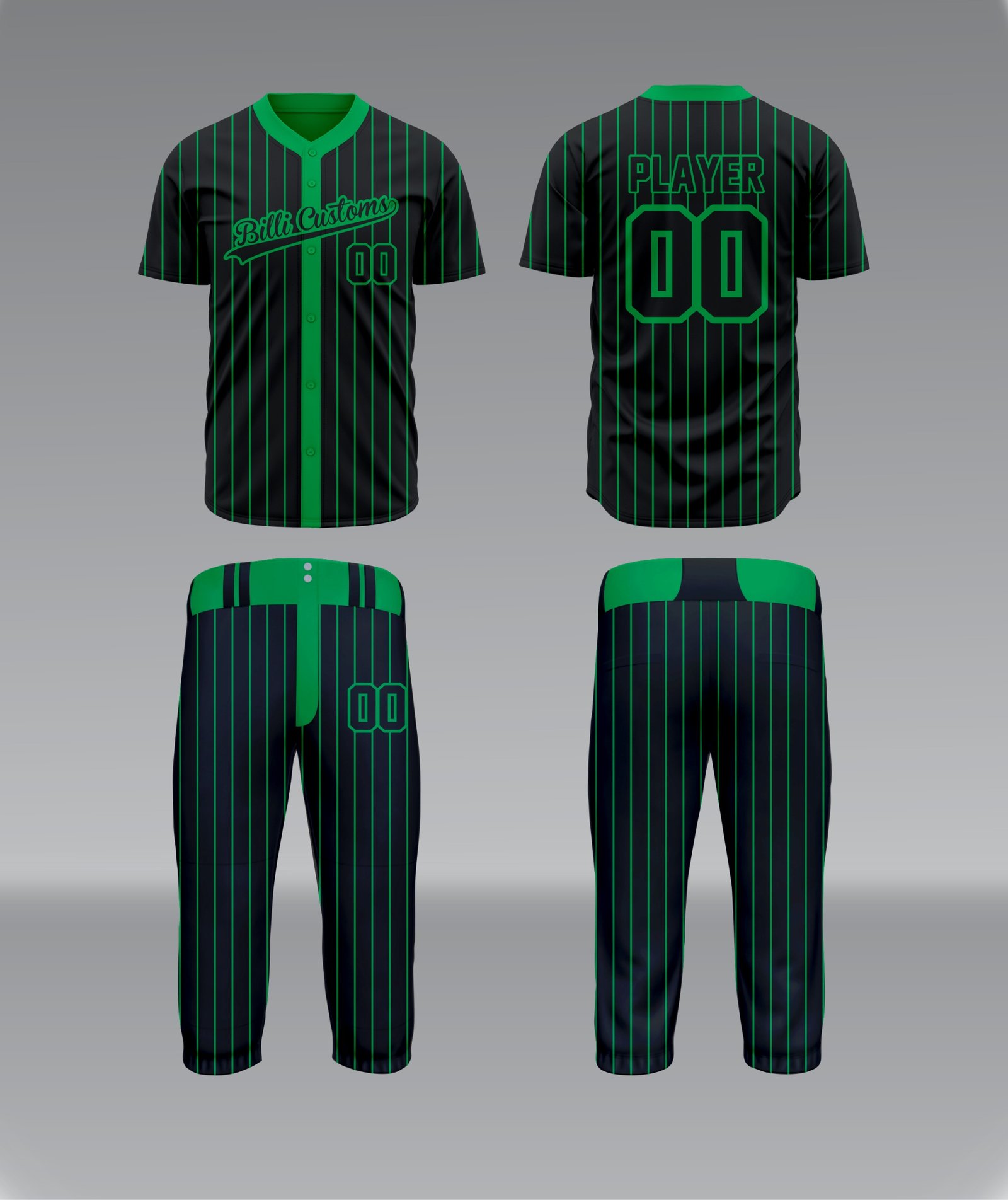 Premium Baseball Uniform Set – Classic Button-Down Jersey and Athletic Pants