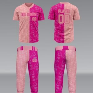 Customizable Baseball Ensemble – Button-Up Jersey and Relaxed-Fit Pants